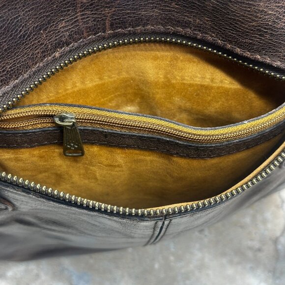 Patricia Nash Crossbody Bag Brown Leather Tooled Embossed Distressed Francesca - Picture 15 of 16